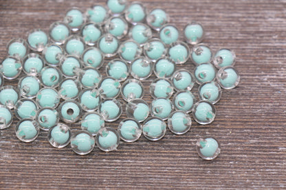 8mm Mint Green Round Beads, Mint Acrylic Round Gumball Beads, Bubblegum Beads, Plastic Round Bead, Chunky Beads, #1794