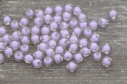 8mm Lilac Round Beads, Light Purple Acrylic Round Gumball Beads, Bubblegum Beads, Plastic Round Bead, Chunky Beads, #1795