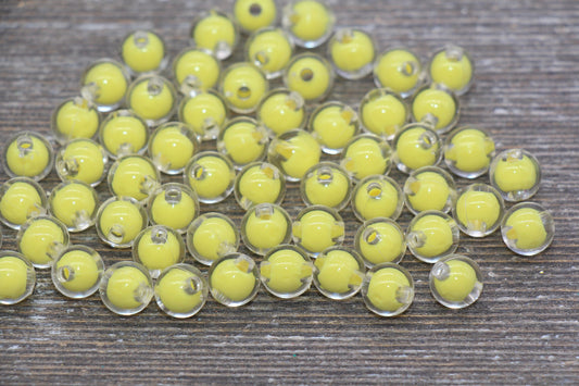 8mm Yellow Round Beads, Yellow Acrylic Round Gumball Beads, Bubblegum Beads, Plastic Round Bead, Chunky Beads, Bracelet Beads #1796