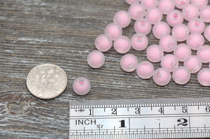 8mm Matte Peach Round Beads, Frosted Peach Acrylic Round Gumball Beads, Bubblegum Beads, Plastic Round Bead, Chunky Beads, #1800