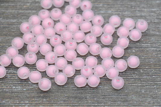 8mm Matte Peach Round Beads, Frosted Peach Acrylic Round Gumball Beads, Bubblegum Beads, Plastic Round Bead, Chunky Beads, #1800