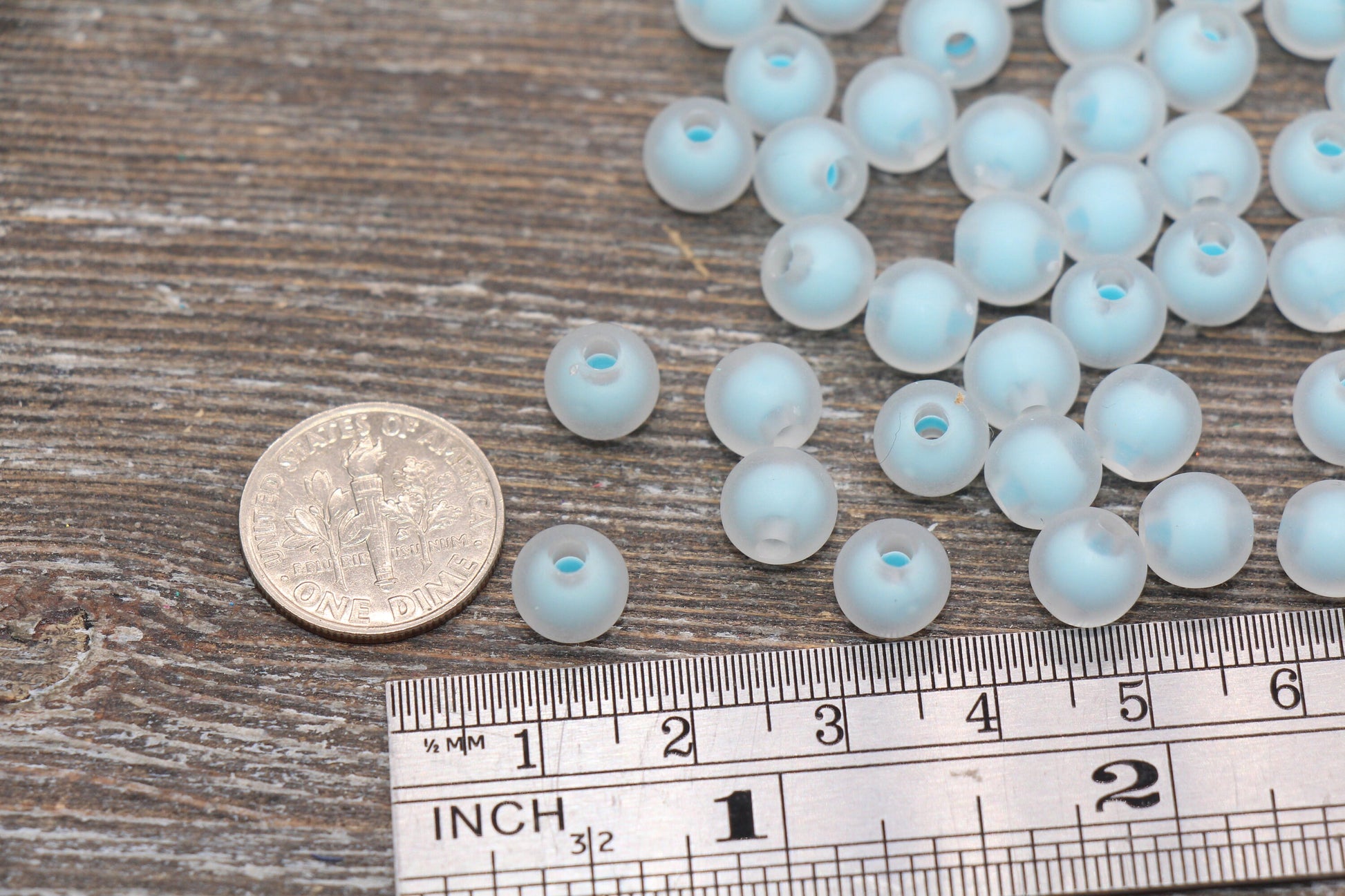 8mm Matte Blue Round Beads, Frosted Blue Acrylic Round Gumball Beads, Bubblegum Beads, Plastic Round Bead, Chunky Beads, #1801
