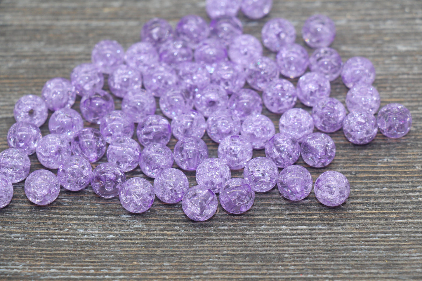 8mm Light Purple Crackle Gumball Beads, Acrylic Crackle Loose Beads, Bubblegum Beads, Chunky Beads, Smooth Round Plastic Beads #1514