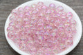 10mm AB Translucent Pink Glitter Acrylic Gumball Beads