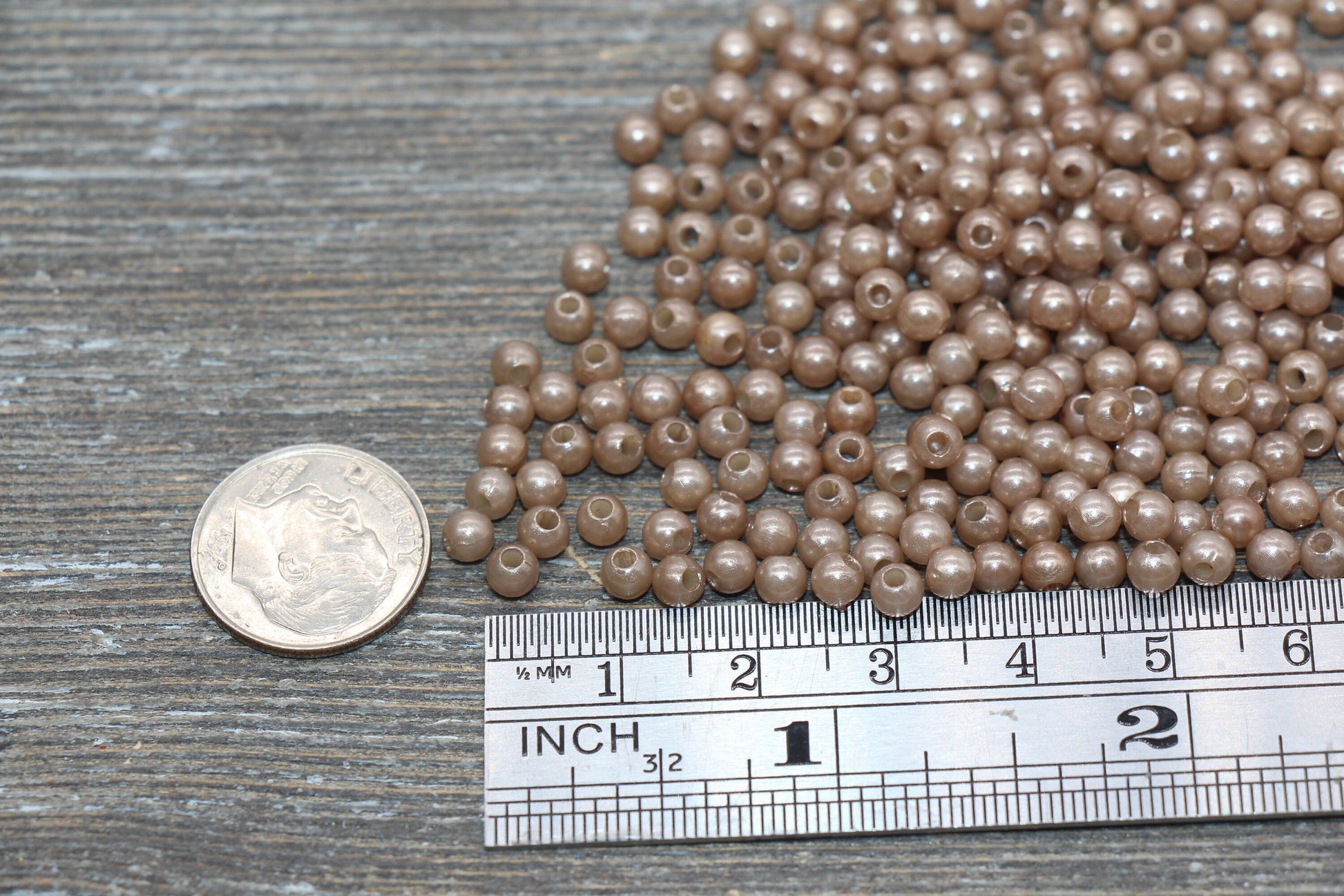 4mm Faux Pearl Beads, Faux Pearl Gumball Beads, Imitation Pearl Beads, Chunky Beads, Smooth Plastic Round Beads #1881