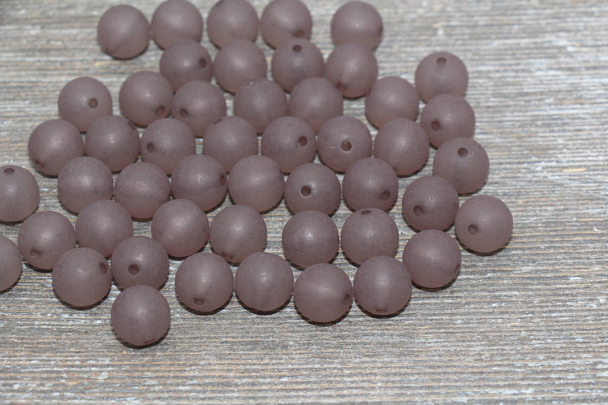 12mm Matte Gray Gumball Beads, Round Acrylic Loose Beads, Frosted Bubblegum Beads, Chunky Beads, Round Plastic Beads #1889