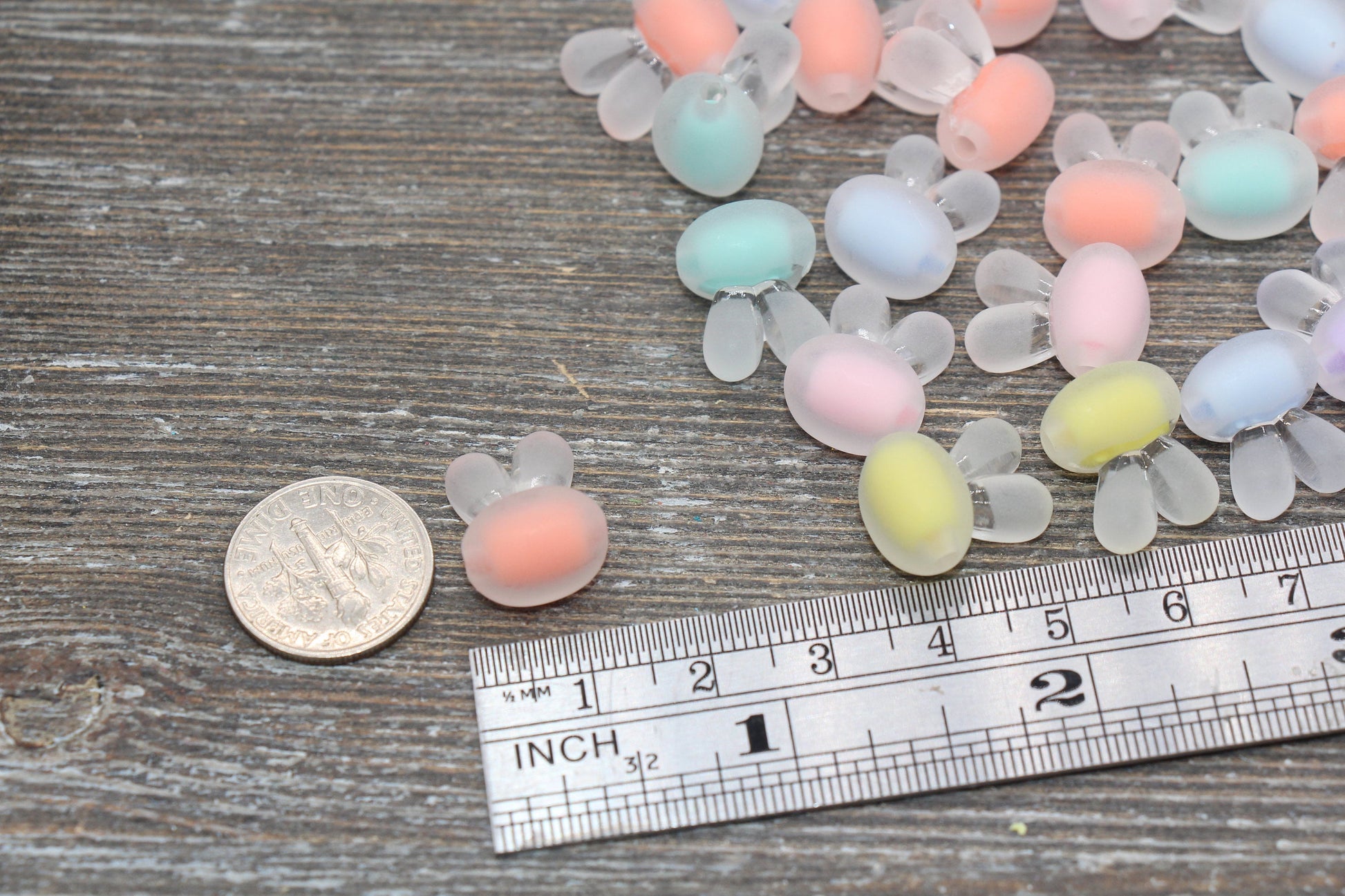 Frosted Bunny Beads, Matte Mix Color Bunny Beads, Chunky Acrylic Beads, Bracelet Making Jewelry Finding #1895
