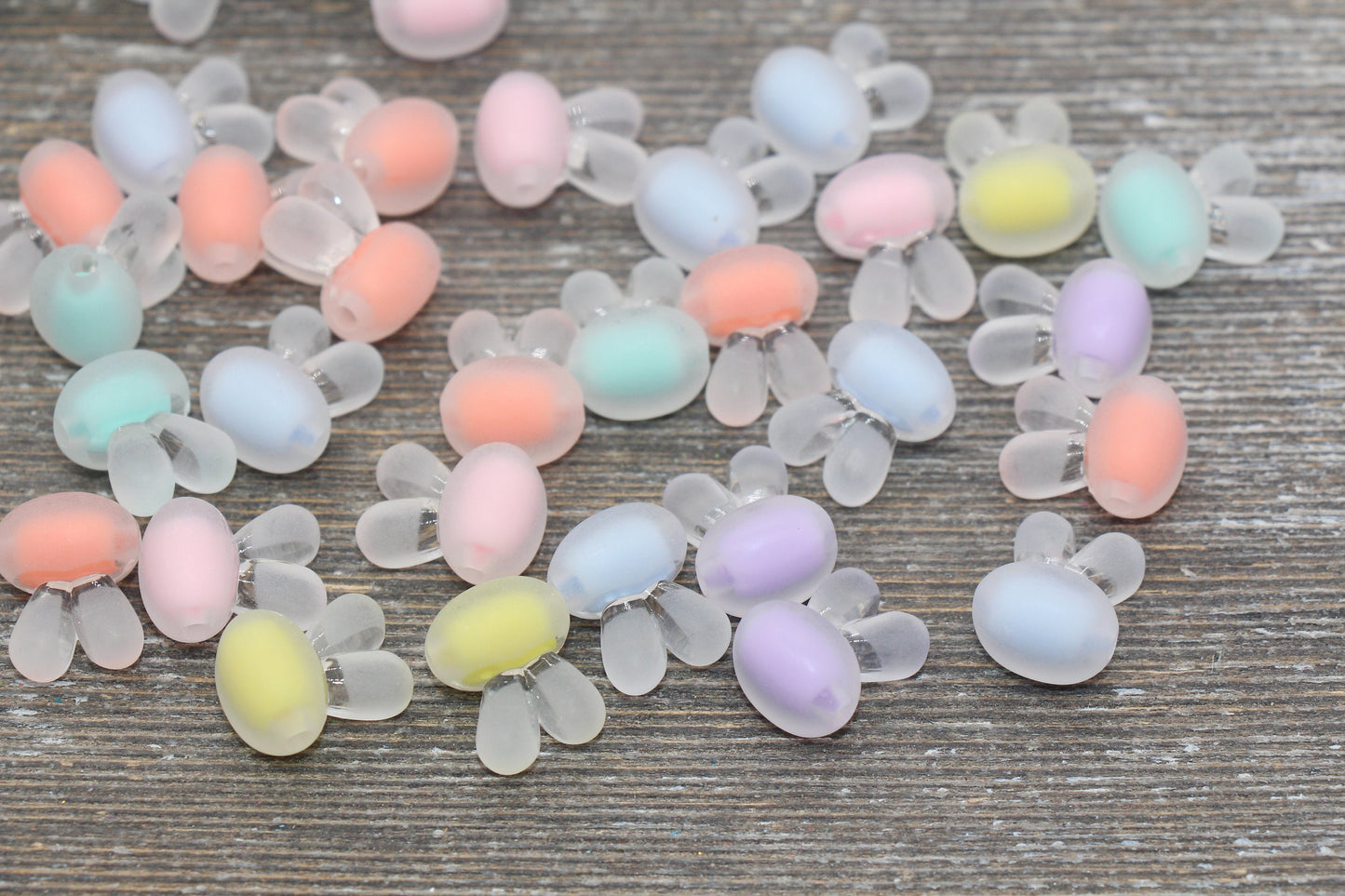 Frosted Bunny Beads, Matte Mix Color Bunny Beads, Chunky Acrylic Beads, Bracelet Making Jewelry Finding #1895
