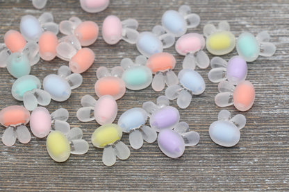 Frosted Bunny Beads, Matte Mix Color Bunny Beads, Chunky Acrylic Beads, Bracelet Making Jewelry Finding #1895
