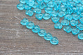 10mm Transparent Blue Acrylic Heart Beads