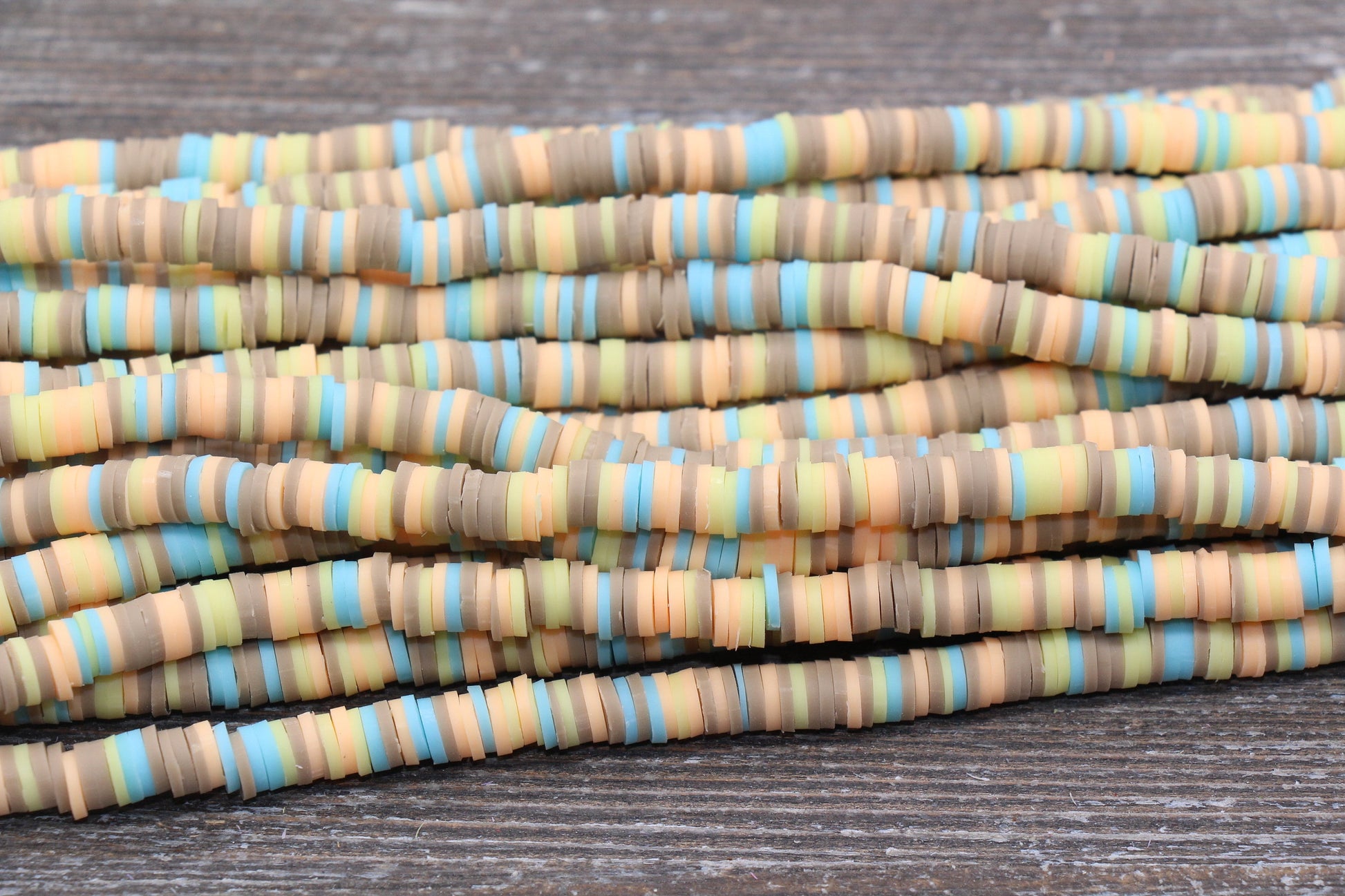 6mm Multicolored Heishi Beads, Multicolor Polymer Clay Disc Beads, African Disc Beads, Wholesale Vinyl Heishi Beads, 16 inch Strand #168