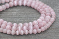 8mm pale pink cat eye glass beads, round beads for jewelry making
