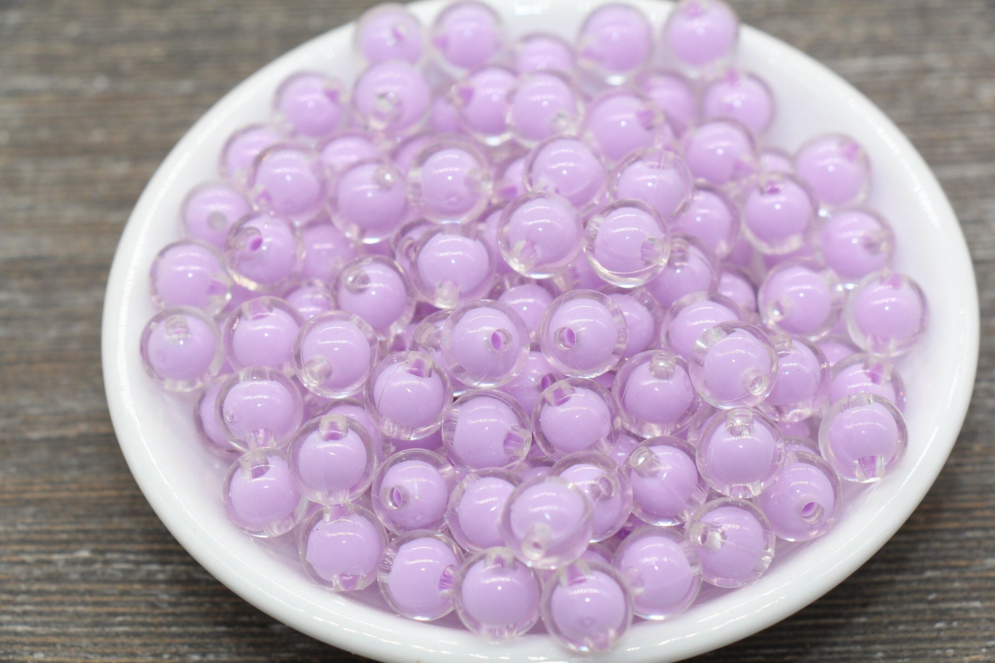 10mm Light Purple Round Beads, Purple Acrylic Round Gumball Beads, Bubblegum Beads, Chunky Beads, Plastic Round Bead #1918