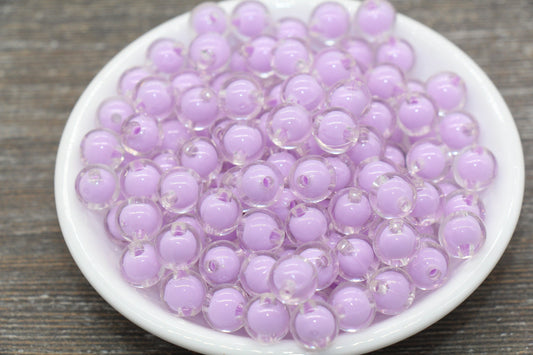 10mm Light Purple Round Beads, Purple Acrylic Round Gumball Beads, Bubblegum Beads, Chunky Beads, Plastic Round Bead #1918
