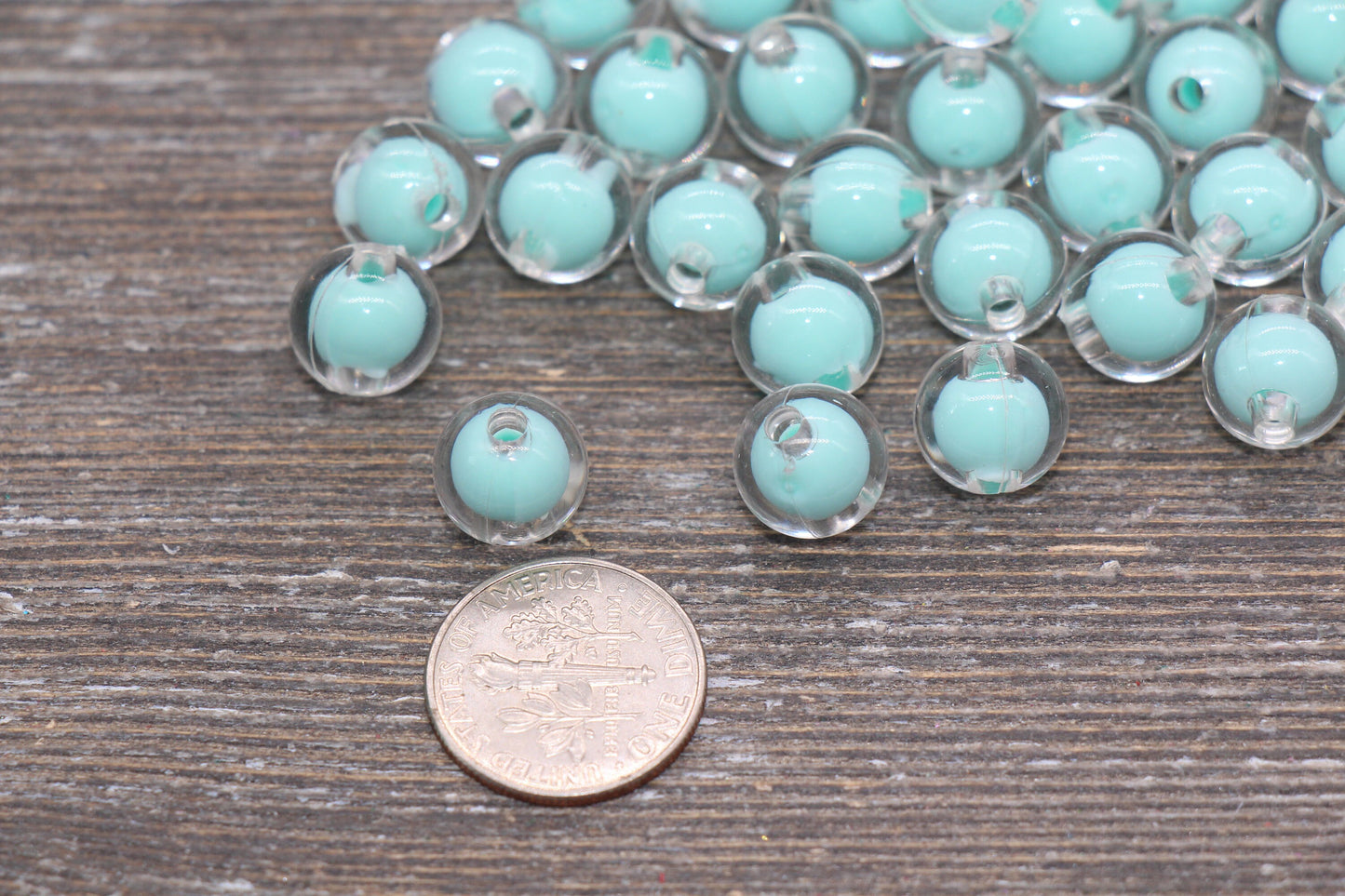 10mm Mint Round Beads, Mint Acrylic Round Gumball Beads, Bubblegum Beads, Chunky Beads, Plastic Round Bead #1920