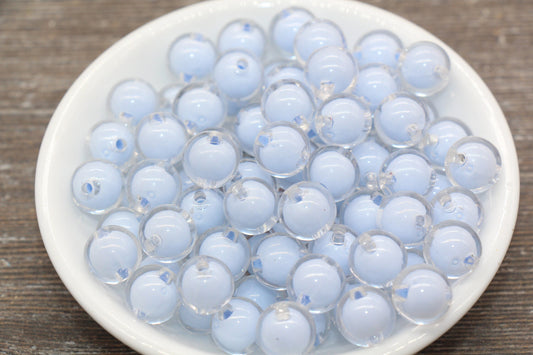 12mm Blue Round Beads, Blue Acrylic Round Gumball Beads, Bubblegum Beads, Chunky Beads, Plastic Round Bead #1930