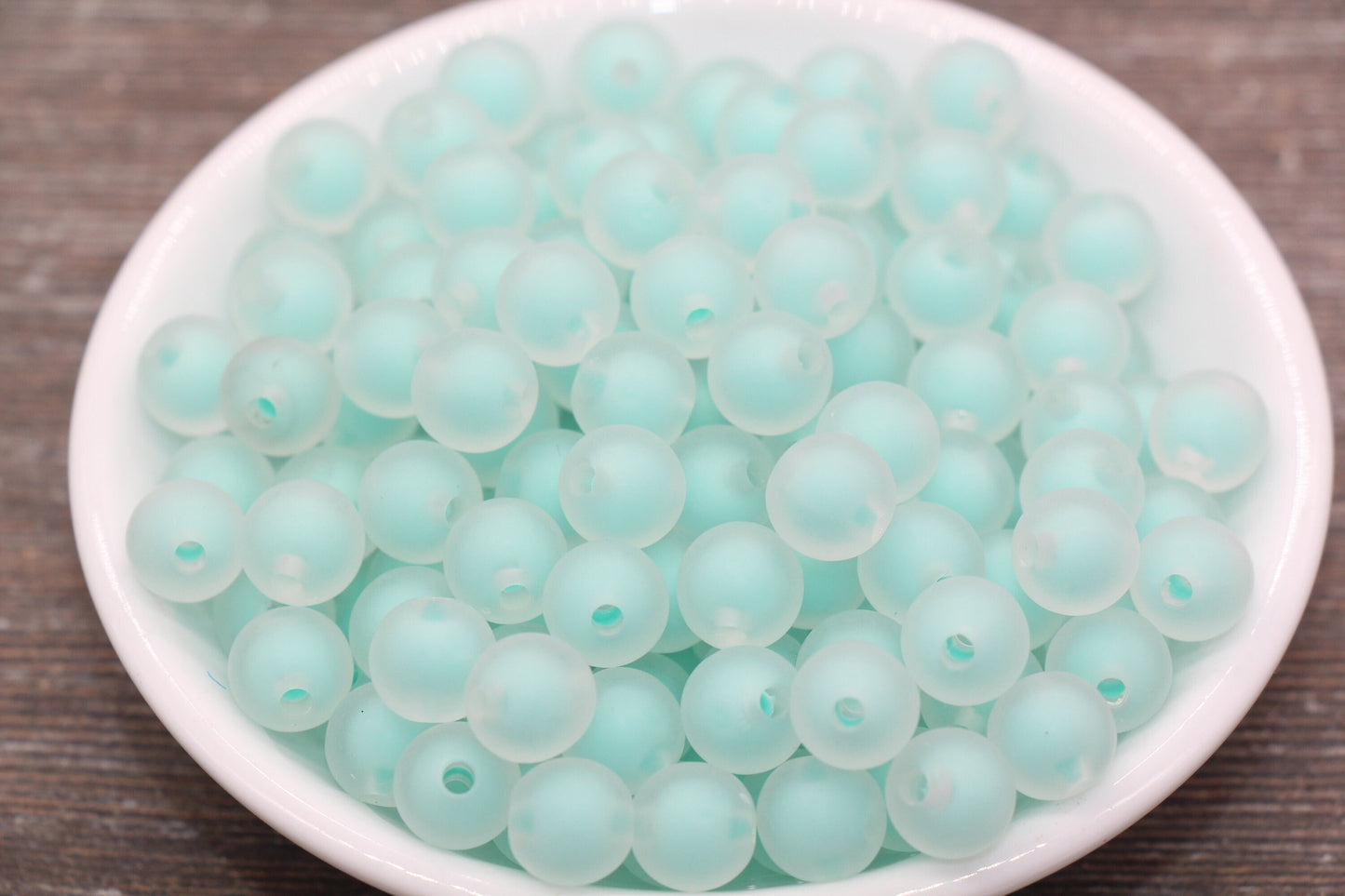 10mm Matte Mint Green Gumball Beads, Round Acrylic Loose Beads, Frosted Bubblegum Beads, Chunky Beads, Round Plastic Beads #1934