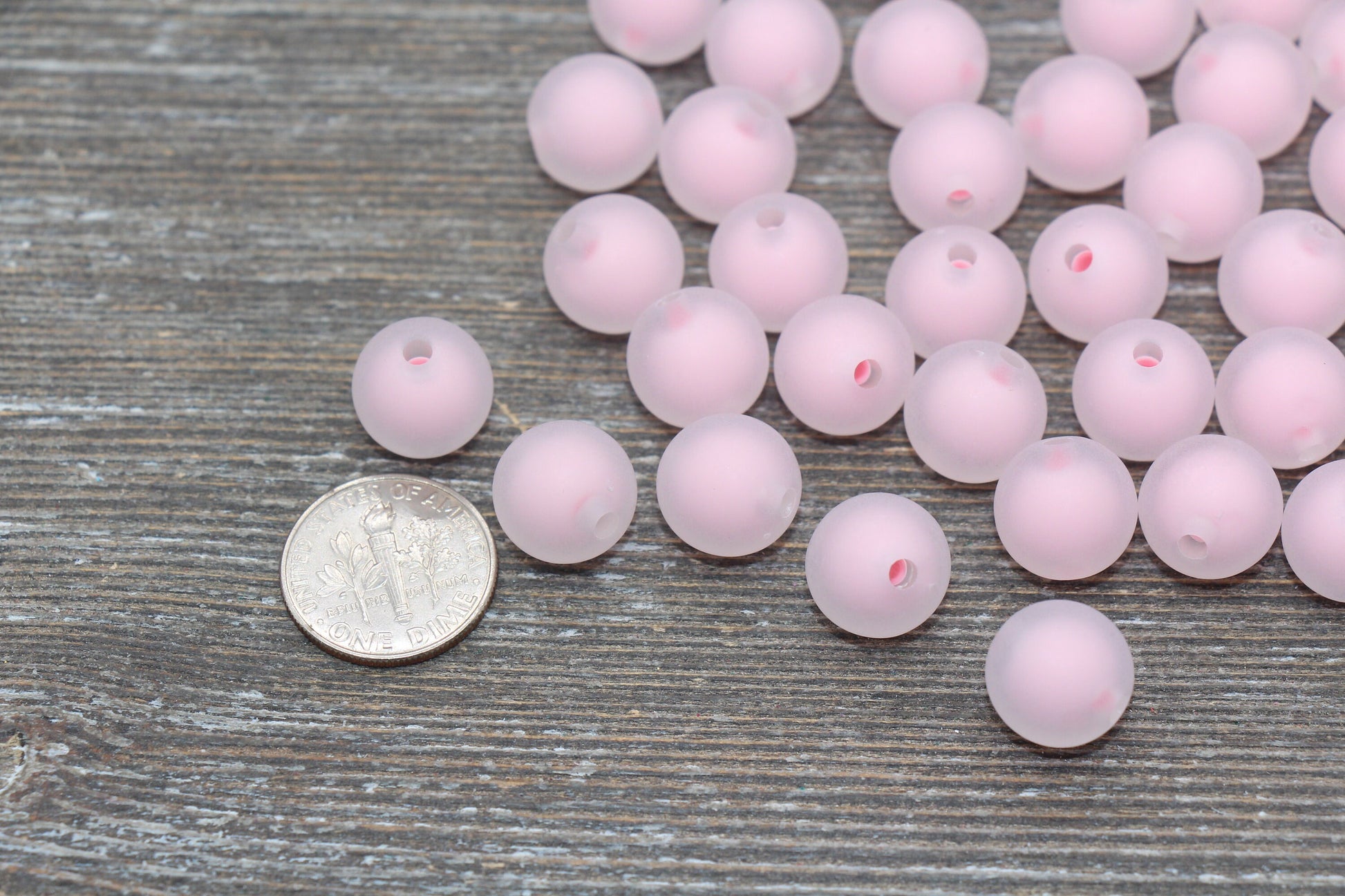 12mm Matte Pink Round Beads, Frosted Acrylic Round Gumball Beads, Bubblegum Beads, Chunky Beads, Plastic Round Bead #1940