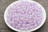 8mm Iridescent Light Purple Gumball Beads, AB Purple Round Loose Beads, Glossy Shinny Bubblegum Beads, Chunky Beads, Round Beads #1945