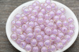 10mm Iridescent Light Purple Gumball Beads, AB Round Acrylic Loose Beads, Glossy Shinny Bubblegum Beads, Chunky Beads, Round Beads #1954