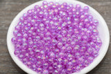 6mm Lavender AB Round Beads, Iridescent Purple Acrylic Gumball Beads, Transparent Round Beads, Bubblegum Beads, Plastic Round Bead #1971