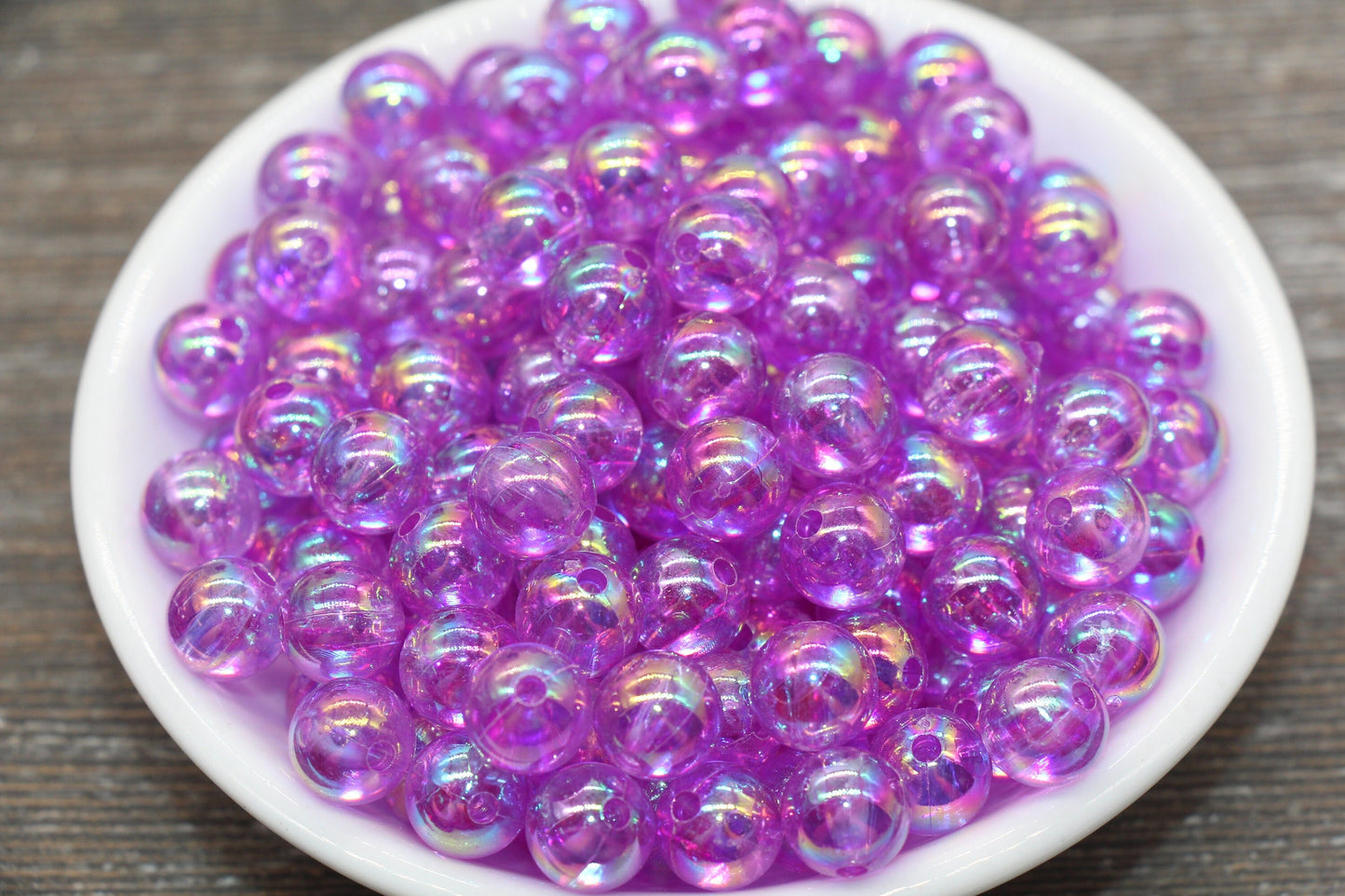 10mm Lavender AB Round Beads, Iridescent Purple Acrylic Gumball Beads, Translucent Round Beads, Bubblegum Beads, Plastic Round Bead #1973