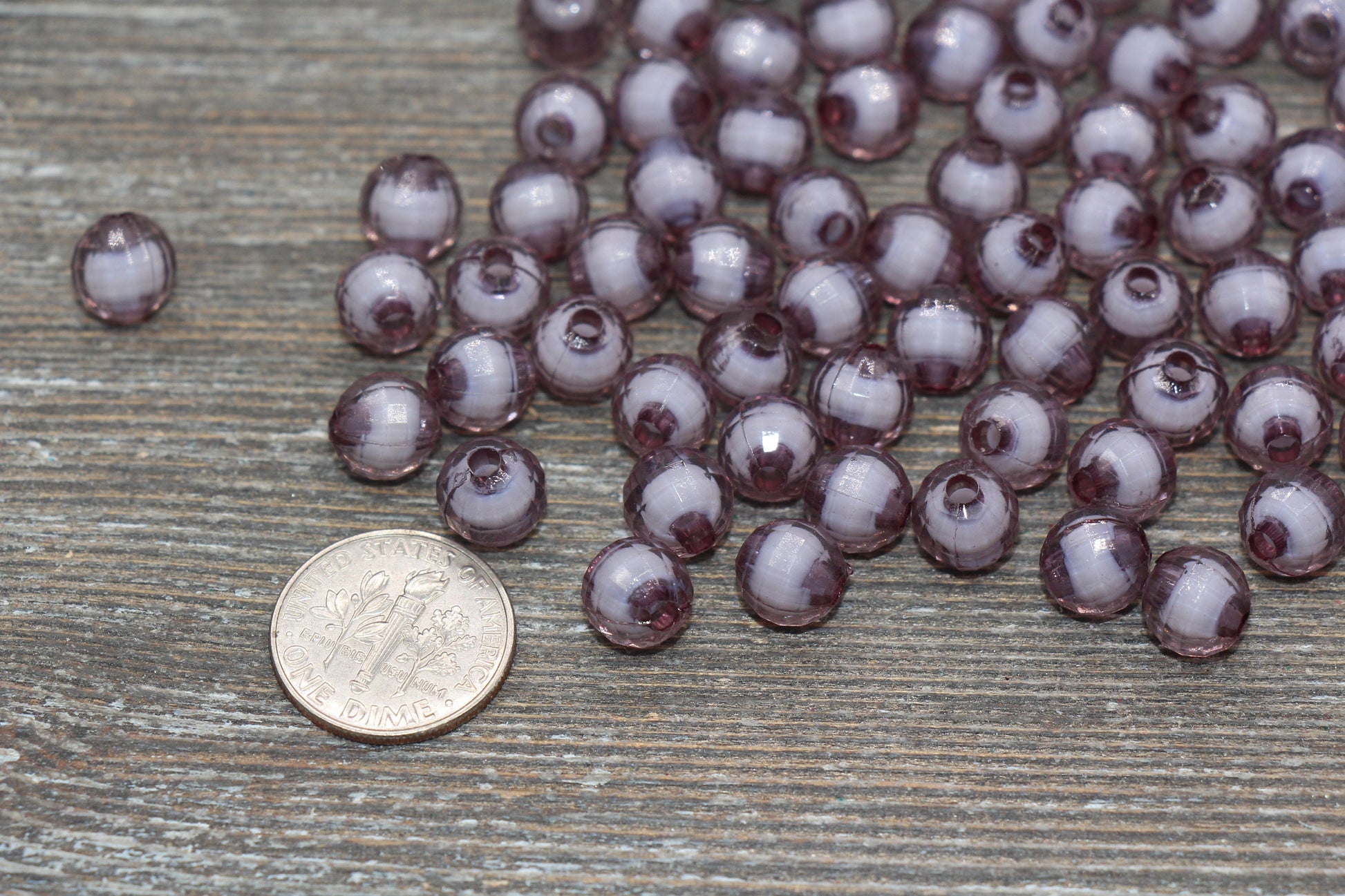 8mm Gray Faceted Beads, Round Faceted Acrylic Loose Beads, Bubblegum Beads, Chunky Beads, Bracelet Gumball Beads #1987