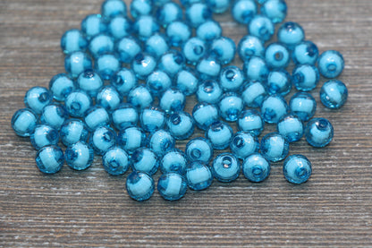 8mm Blue Faceted Beads, Round Faceted Acrylic Loose Beads, Bubblegum Beads, Chunky Beads, Bracelet Gumball Beads #1989