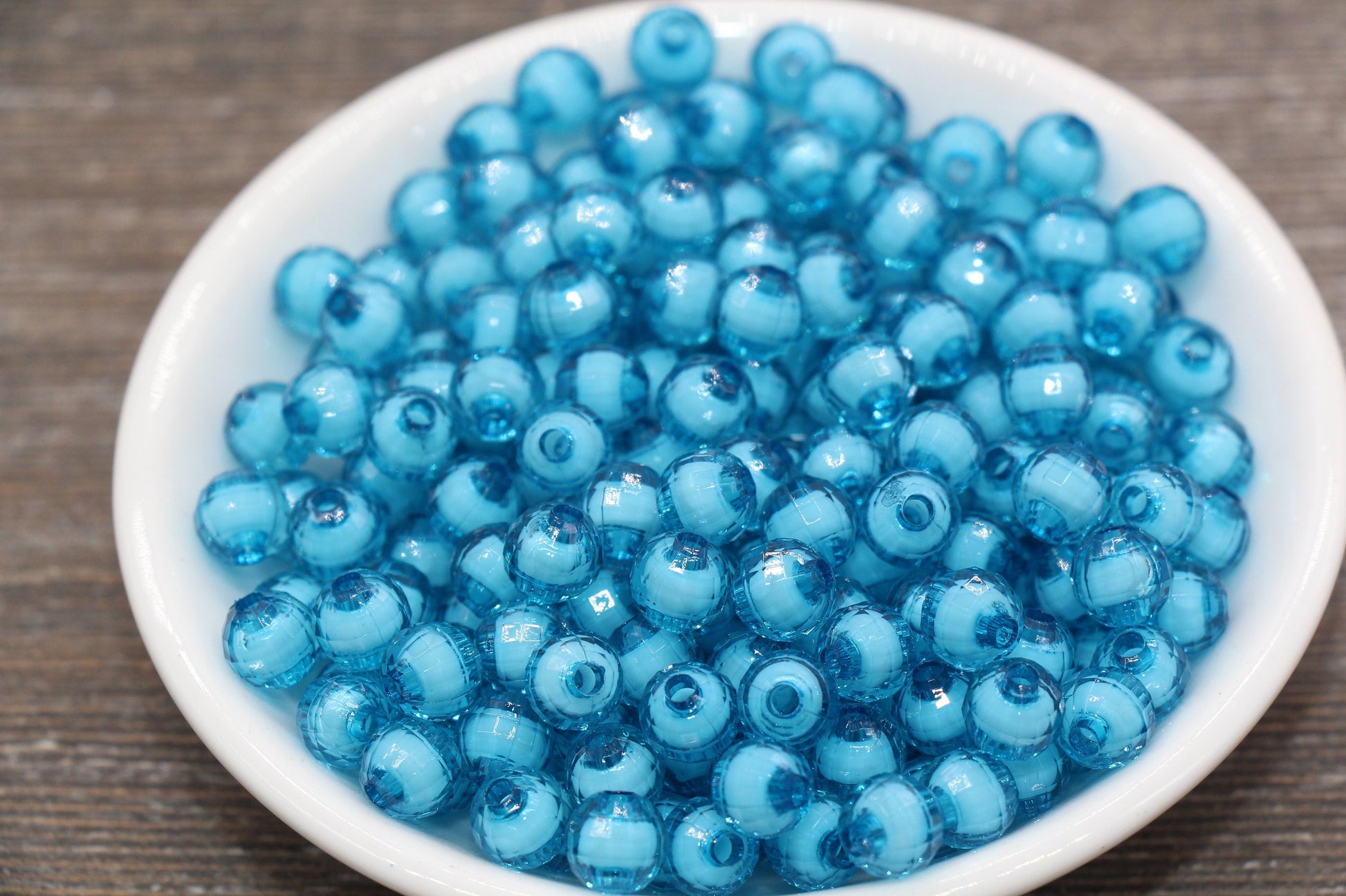 8mm Blue Faceted Beads, Round Faceted Acrylic Loose Beads, Bubblegum Beads, Chunky Beads, Bracelet Gumball Beads #1989