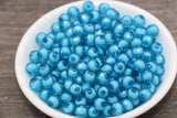8mm Blue Faceted Acrylic Beads
