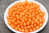 8mm Orange Faceted Beads, Round Faceted Acrylic Loose Beads, Bubblegum Beads, Chunky Beads, Bracelet Gumball Beads #1990