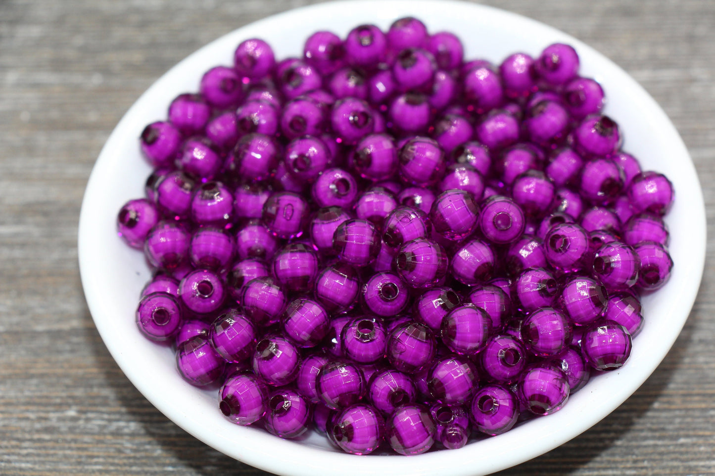 8mm Purple Faceted Beads, Round Faceted Acrylic Loose Beads, Bubblegum Beads, Chunky Beads, Bracelet Gumball Beads #1992