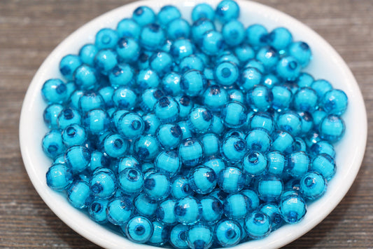 8mm Blue Faceted Beads, Round Faceted Acrylic Loose Beads, Bubblegum Beads, Chunky Beads, Bracelet Gumball Beads #1994