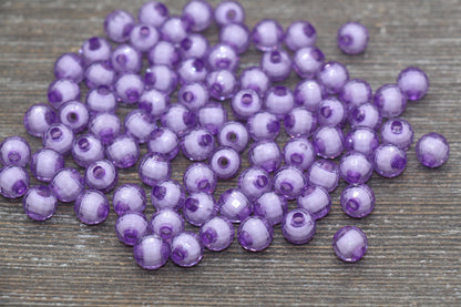 8mm Light Purple Faceted Beads, Round Faceted Acrylic Loose Beads, Bubblegum Beads, Chunky Beads, Bracelet Gumball Beads #2000