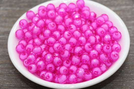 8mm Pink Faceted Beads, Round Faceted Acrylic Loose Beads, Bubblegum Beads, Chunky Beads, Bracelet Gumball Beads #2001