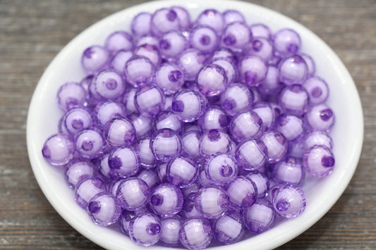 10mm Light Purple Faceted Beads, Round Faceted Acrylic Loose Beads, Bubblegum Beads, Chunky Beads, Bracelet Gumball Beads #2007