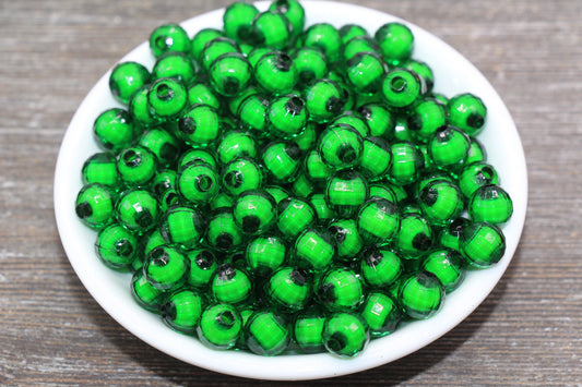 10mm Green Faceted Beads, Round Faceted Acrylic Loose Beads, Bubblegum Beads, Chunky Beads, Bracelet Gumball Beads #2018