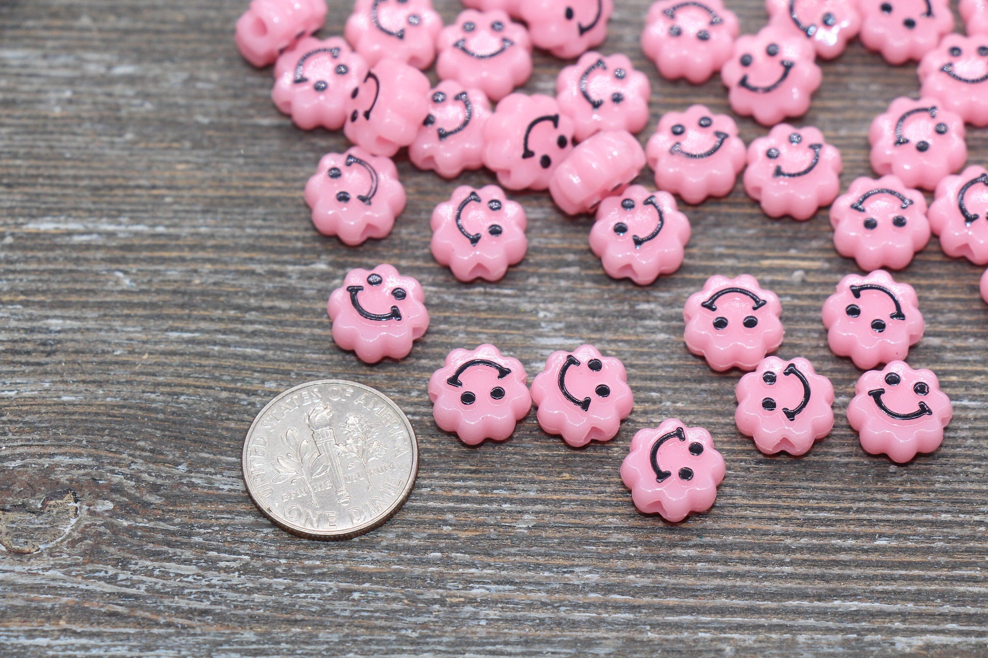 Pink Smiley Face Beads, Cloud Shape Smiley Face Beads, Cute Smiling Face Beads, Happy Face Beads, Craft Bracelet Beads #2030