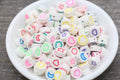 10mm flower, heart polymer clay beads, heart clay charms for bracelets