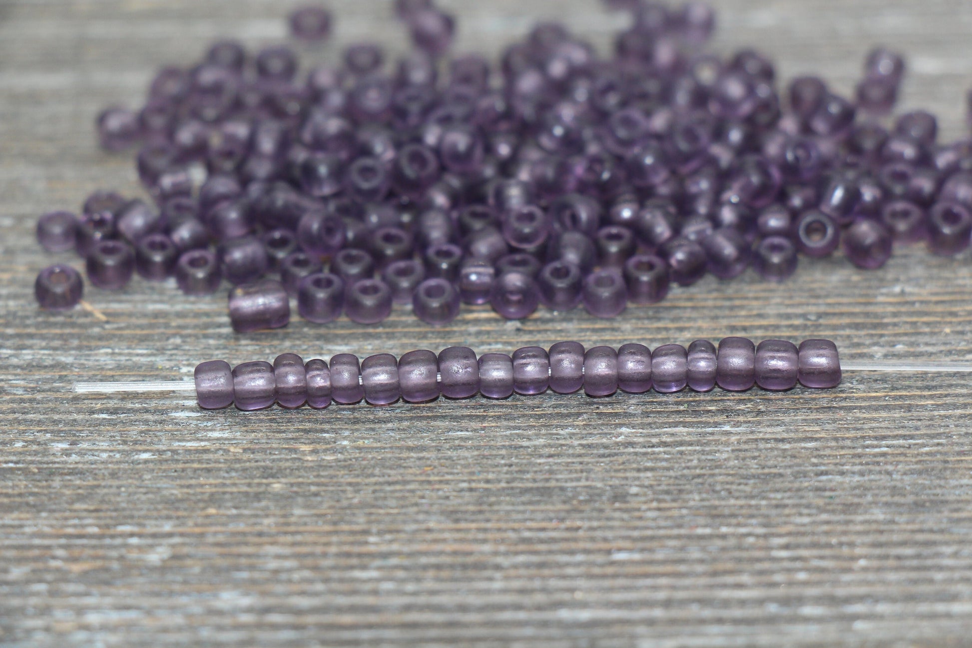 Matte Glass Seed Beads, 4mm 6/0 Glass Round Seed Beads, Matte Purple Trans Seed Beads, Rocailles Beads, Beading Supplies #1018