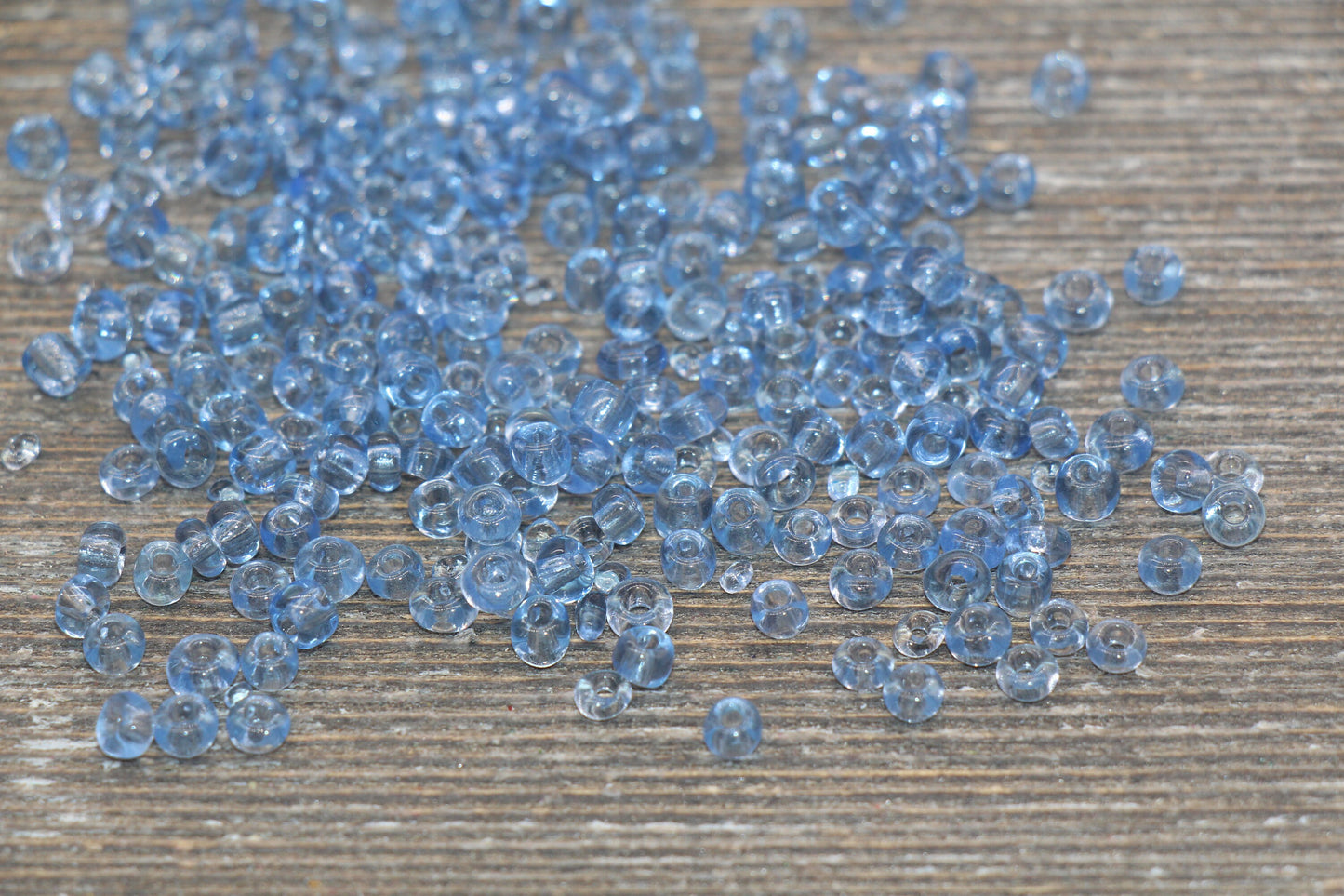 Transparent Glass Seed Beads, 4mm 6/0 Glass Round Seed Beads, Blue Trans Seed Beads, Rocailles Beads, Beading Supplies #1433