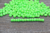 5mm Green Glass Seed Beads, Size 3/0 Green Opaque Czech Seed Beads, Rocailles Beads, Bead Bracelet, Beading Supplies #1292