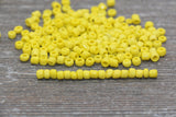 Glass Seed Beads, 4mm 6/0 Glass Round Seed Beads, Yellow Opaque Seed Beads, Rocailles Beads, Beading Supplies #1010