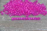 Matte Glass Seed Beads, 4mm 6/0 Glass Round Seed Beads, Matte Pink Trans Seed Beads, Rocailles Beads, Beading Supplies #1293