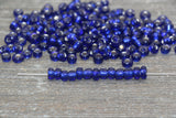 5mm Blue Transparent Glass Beads with Silver Lined, Blue Glass Round Beads, Rocailles Beads, Beading Supplies #1281