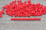 Glass Seed Beads, 4mm 6/0 Glass Round Seed Beads, Garnet Red Opaque Seed Beads, Rocailles Beads, Beading Supplies #1284