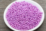 4mm Lavender Faux Pearl Beads, Lavender Faux Pearl Gumball Beads, Imitation Pearl Beads, Chunky Beads, Smooth Plastic Round Beads #2048