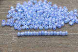 Creamy Glass Seed Beads, 4mm 6/0 Glass Round Seed Beads, Creamy Dusk Blue Seed Beads, Glossy Rocailles Beads, Beading Supplies #2068