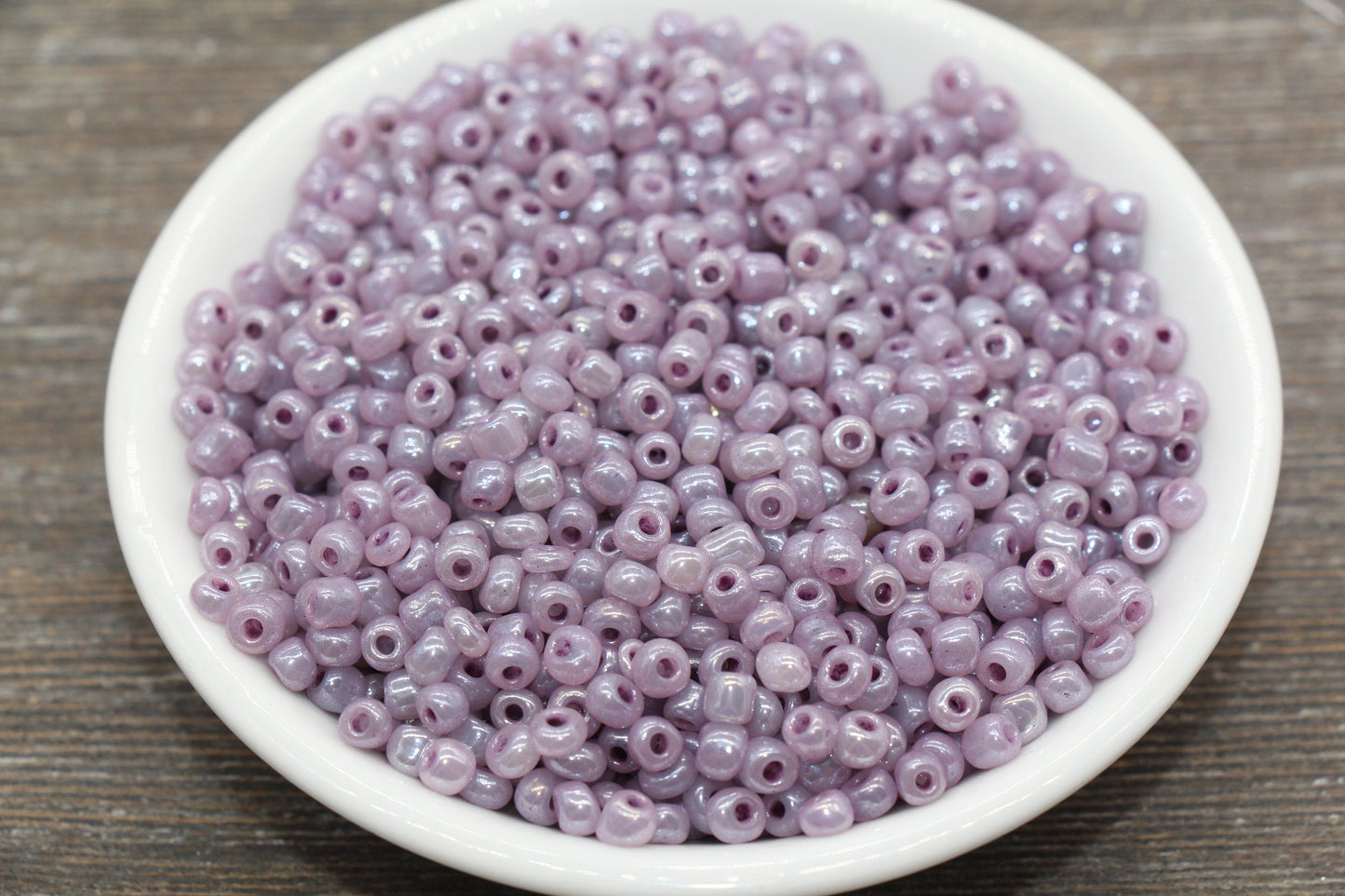 Creamy Glass Seed Beads, 4mm 6/0 Glass Round Seed Beads, Creamy Heather Purple Seed Beads, Glossy Rocailles Beads, Beading Supplies #2070