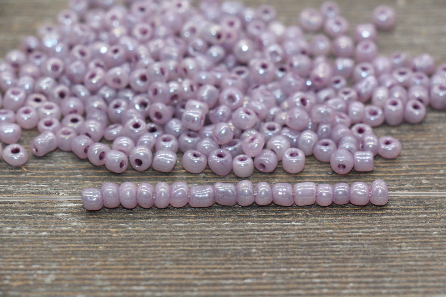 Creamy Glass Seed Beads, 4mm 6/0 Glass Round Seed Beads, Creamy Heather Purple Seed Beads, Glossy Rocailles Beads, Beading Supplies #2070